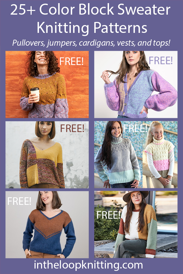 Color Block Sweater Knitting Patterns