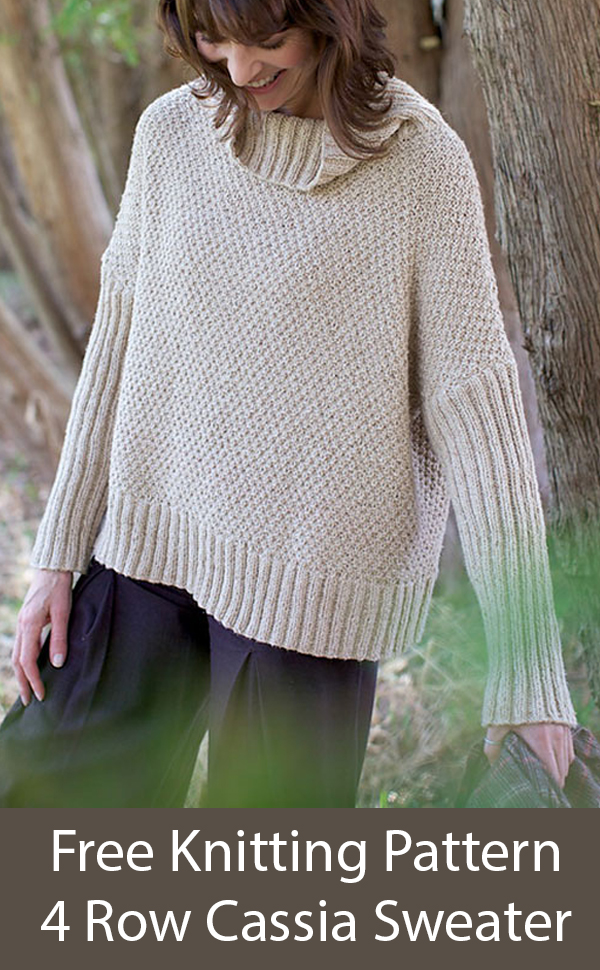 Free Knitting Pattern for 4 Row Repeat Cassia Sweater