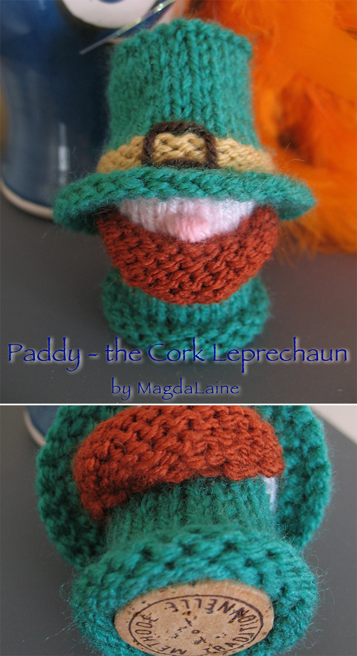 Free Knitting Pattern for Paddy - the Cork Leprechaun
