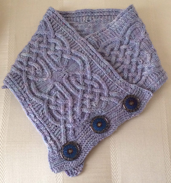 Free Knitting Pattern for Celtic Cross Cowl