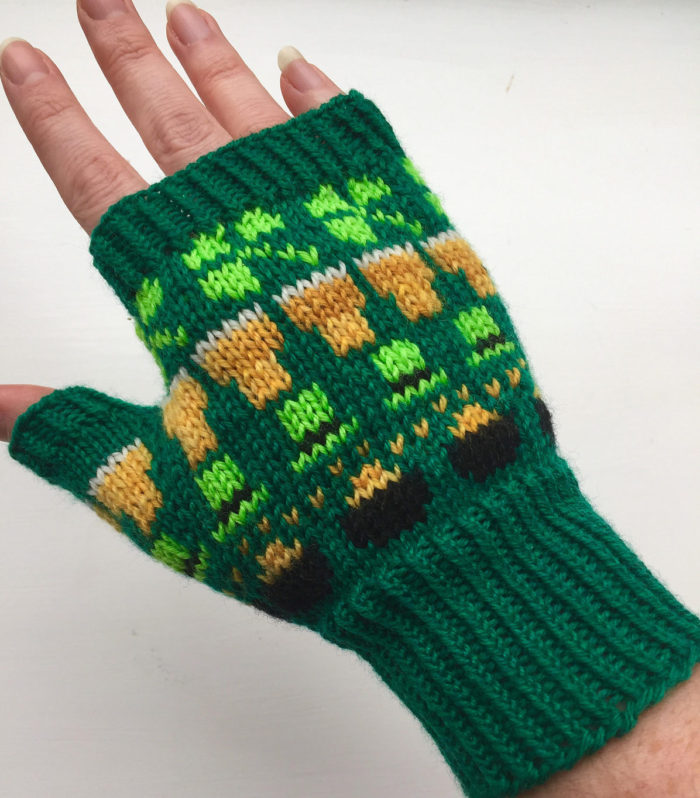 Free Knitting Pattern for St. Paddy's Day Mitts