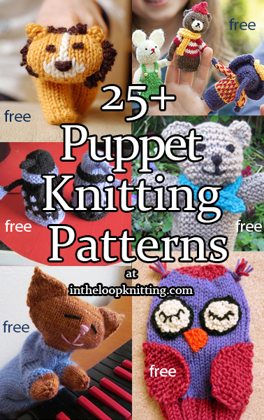 Puppet Knitting Patterns. Knitting patterns for finger puppets and hand puppets. Most patterns are free. Updated 7/30/2022