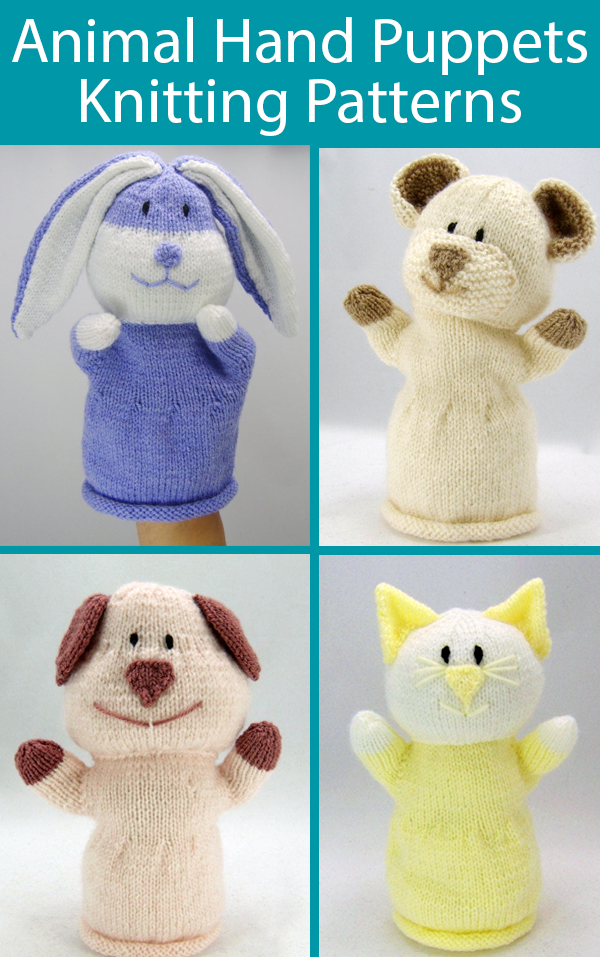 Knitting Pattern for Animal Hand Puppets