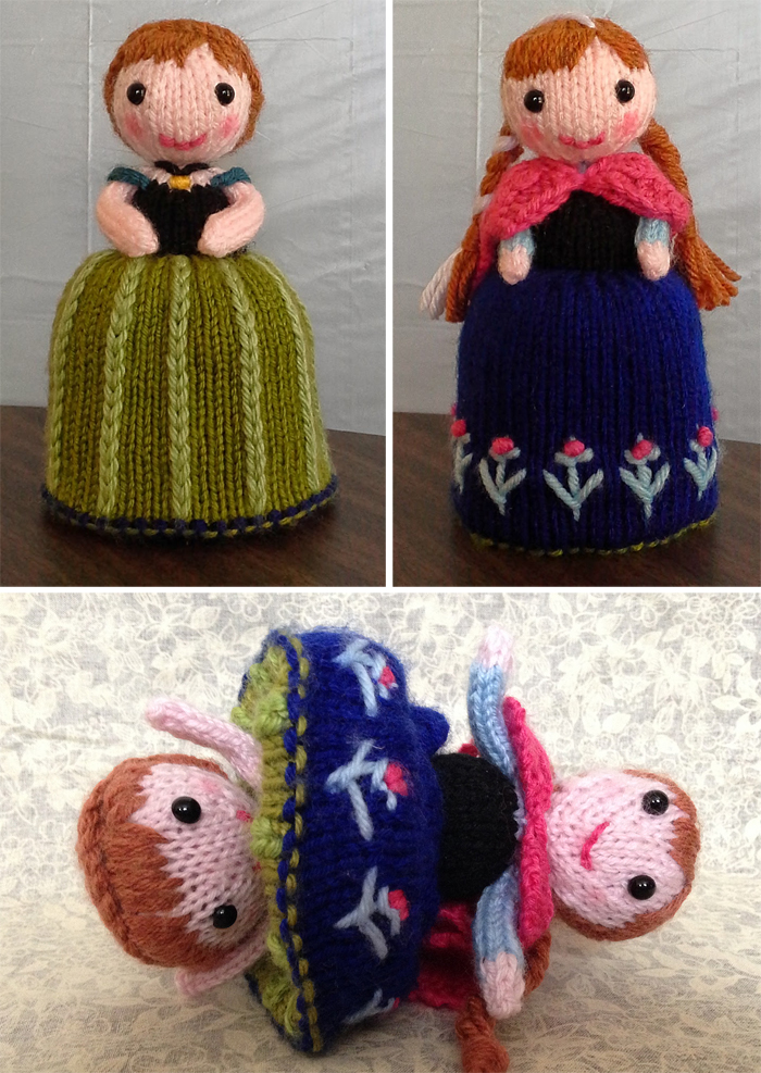 Free Knitting Pattern for Anna Frozen Flip Doll