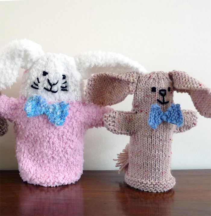 Free Knitting Pattern for Bunny Hand Puppet