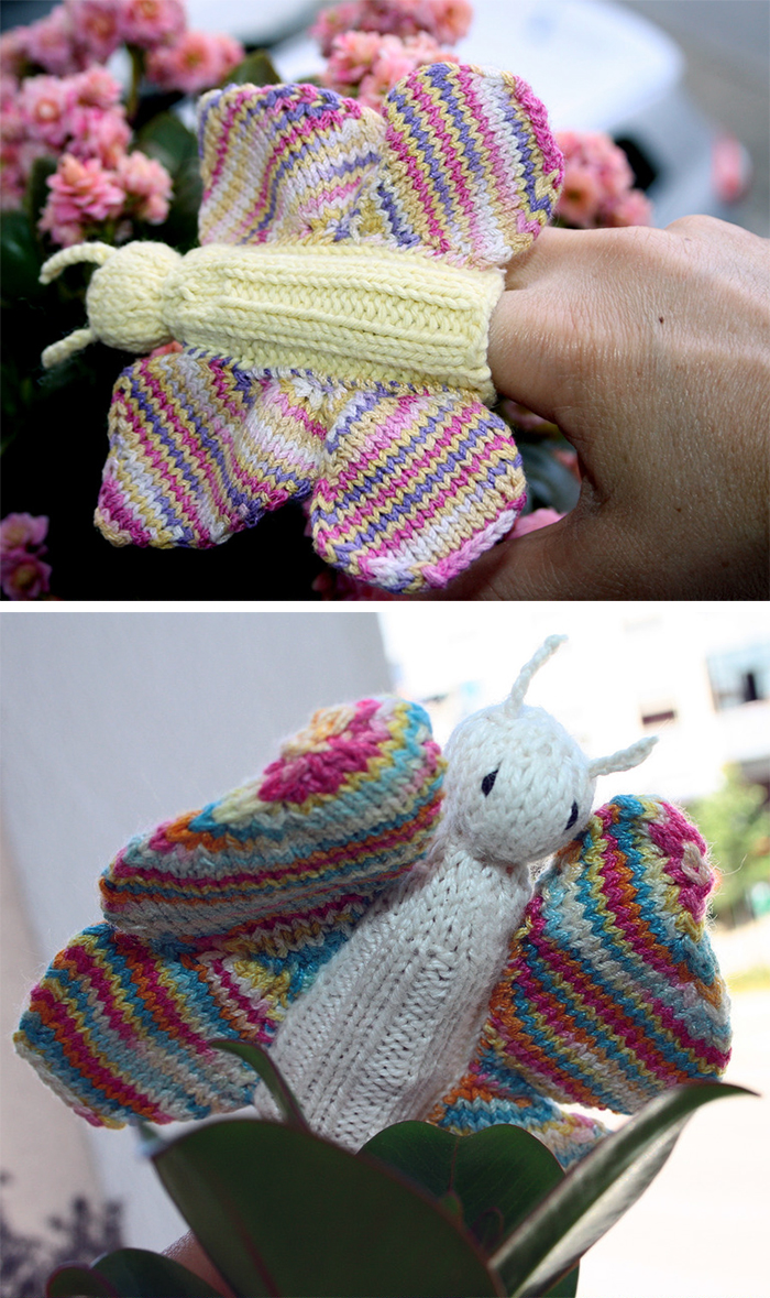 Free Knitting Pattern for Butterfly Finger Puppet