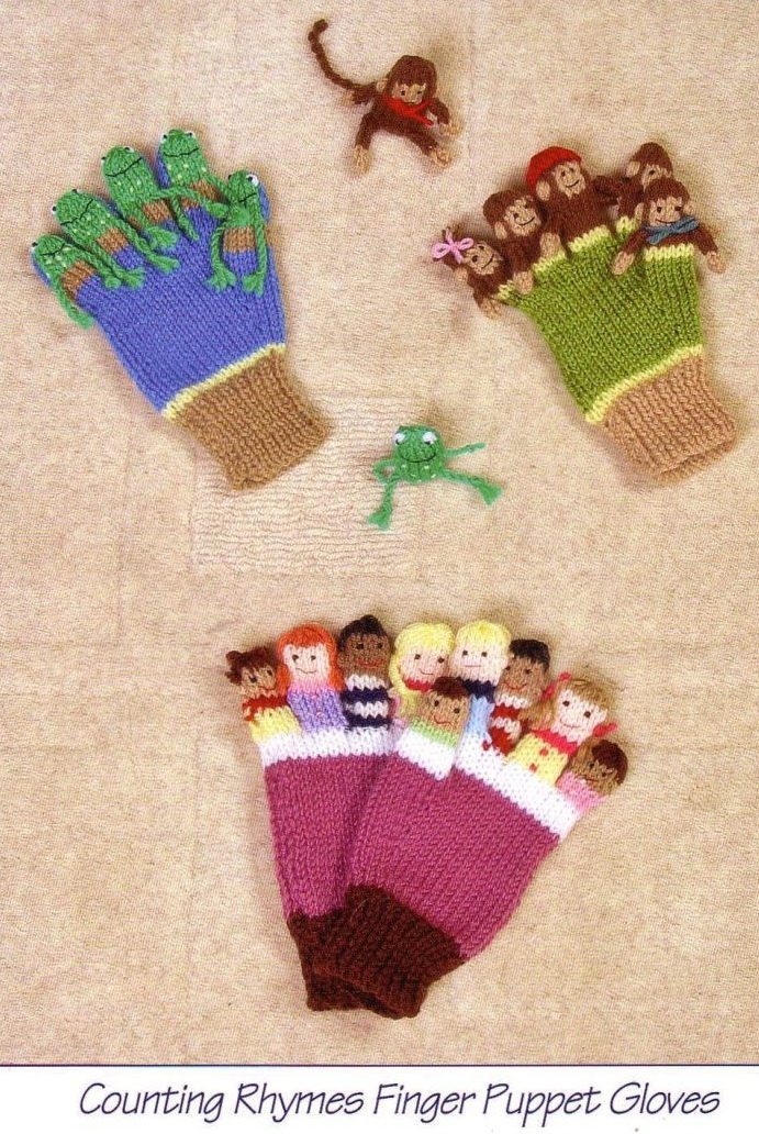 Knitting Pattern for Counting Rhymes Finger Puppet Gloves