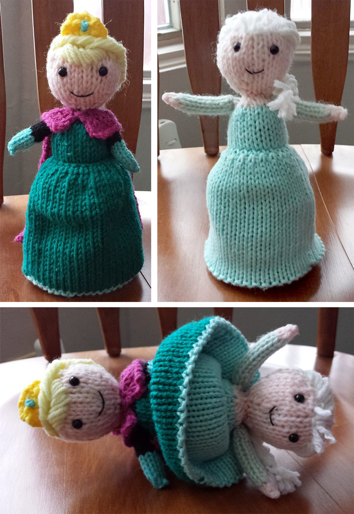 Free Knitting Pattern for Elsa Flip Doll