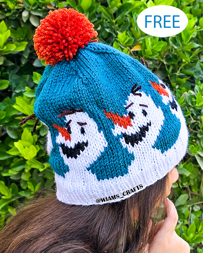 Frosty Friends Hat Free Knitting Pattern