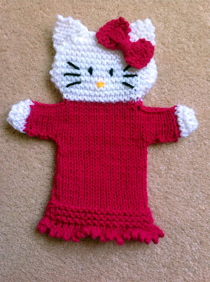 Free Knitting Pattern for Hello Kitty Hand Puppet