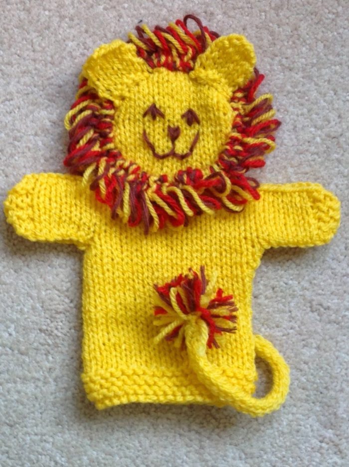 Free Knitting Pattern for Lion Hand Puppet