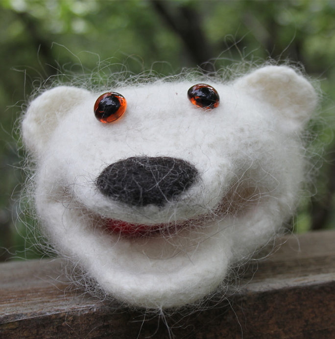 Free Knitting Pattern for Polar Bear Puppet