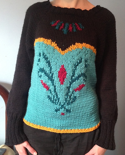 Free Knitting Pattern for Queen Elsa Coronation Sweater