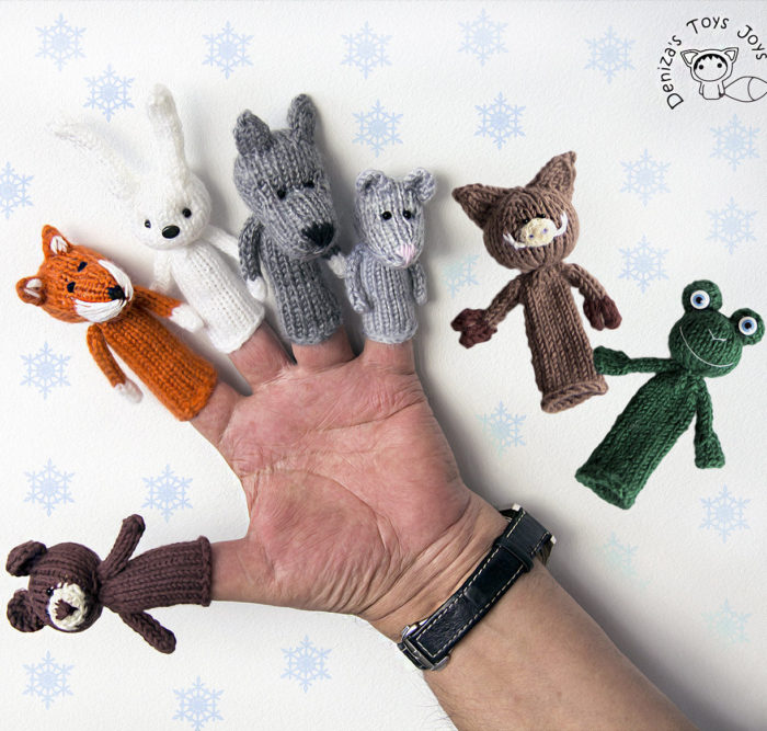 Knitting Pattern for Woodland Animals Finger Puppets